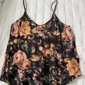 Olivaceous Black Floral Camisole